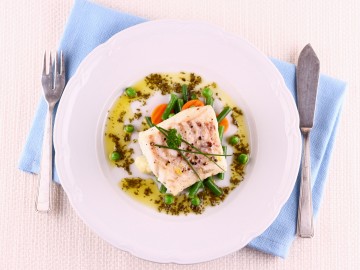 Cod in parsley  oil