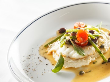 Cod in mustard sauce with capers