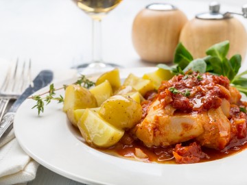 Cod in rhubarb sauce 