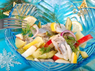 Light salted herring salad  with apple