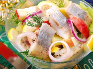 Light salted herring salad  with apple